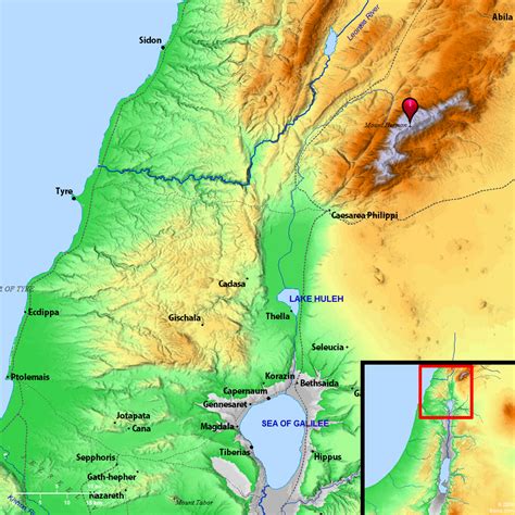 mount hermon biblical map.